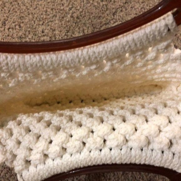 Vintage Hand Made Crocheted Purse Cream - Picture 7 of 14